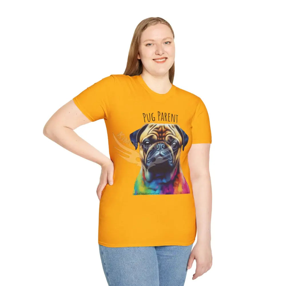 Pop Art ’Pug Parent’ Tee - Softstyle T-Shirt T-Shirt