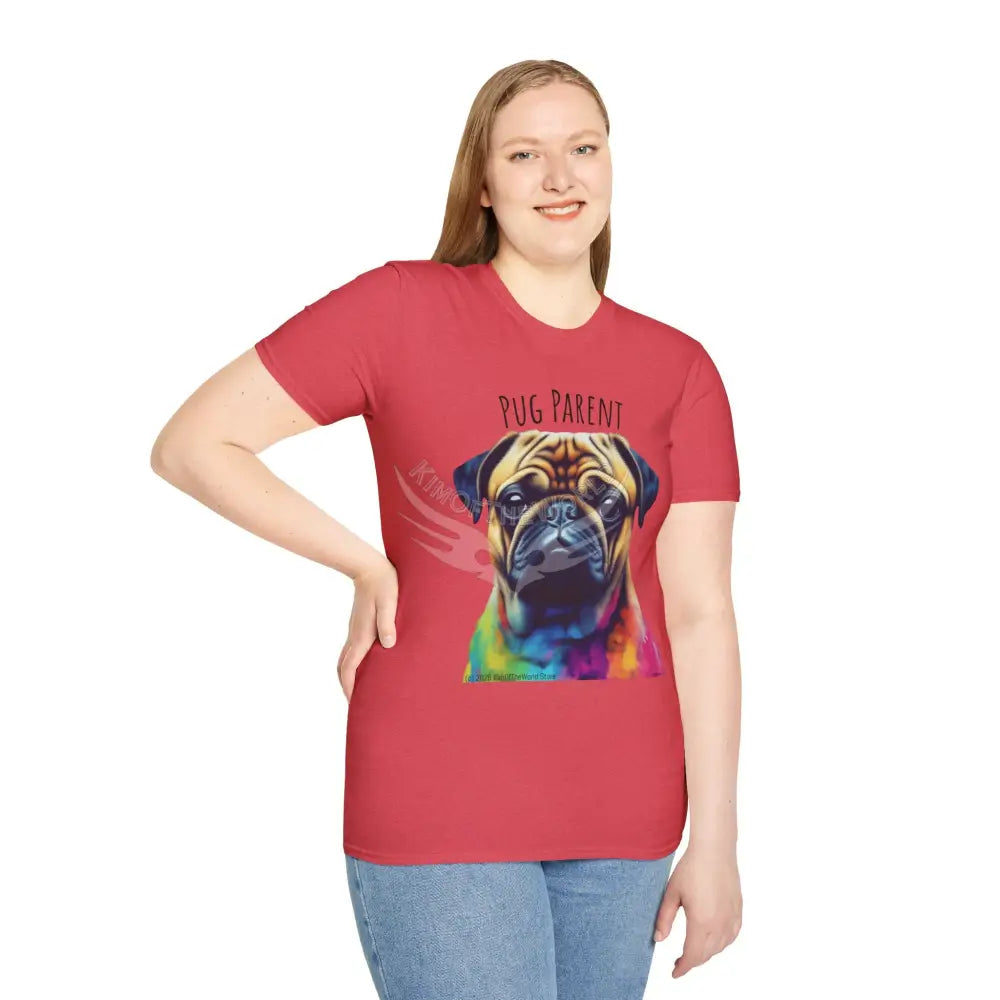 Pop Art ’Pug Parent’ Tee - Softstyle T-Shirt T-Shirt