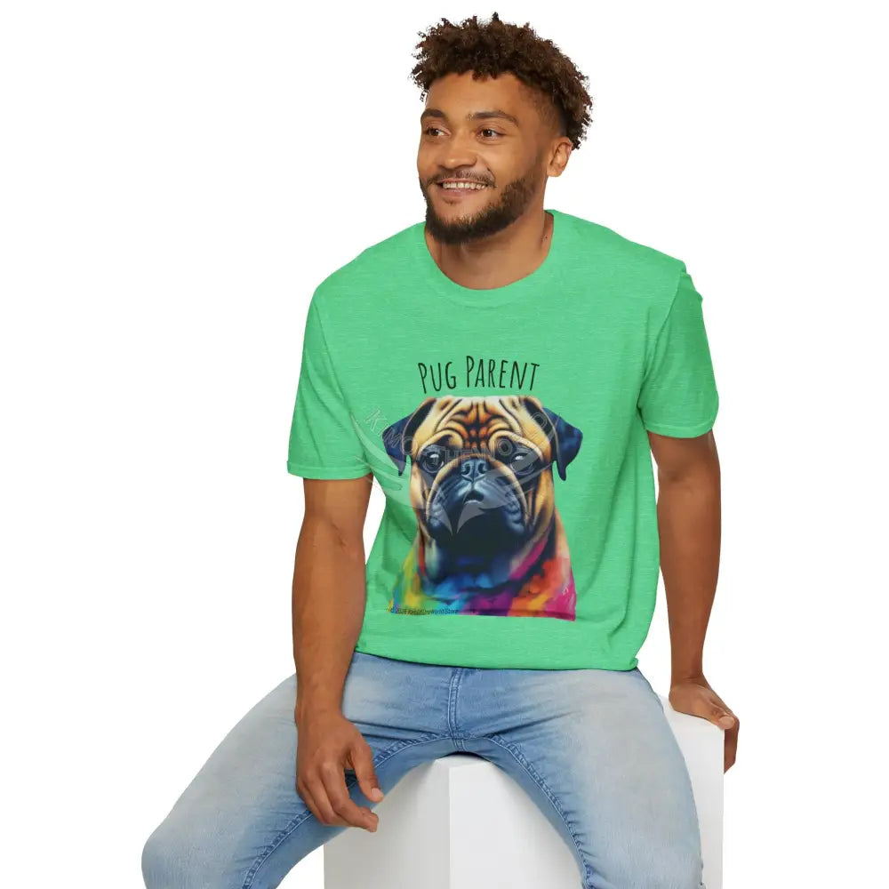 Pop Art ’Pug Parent’ Tee - Softstyle T-Shirt T-Shirt