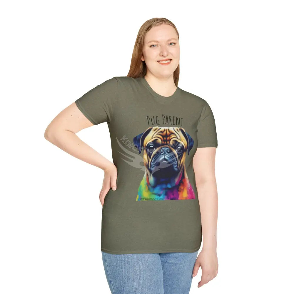 Pop Art ’Pug Parent’ Tee - Softstyle T-Shirt T-Shirt