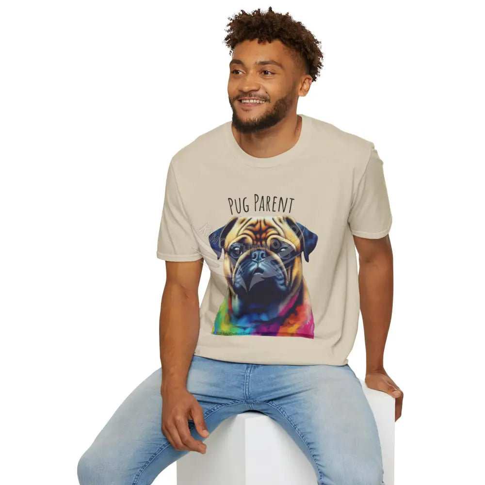 Pop Art ’Pug Parent’ Tee - Softstyle T-Shirt T-Shirt