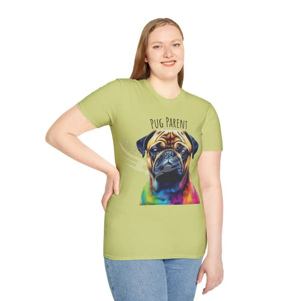 Pop Art ’Pug Parent’ Tee - Softstyle T-Shirt T-Shirt