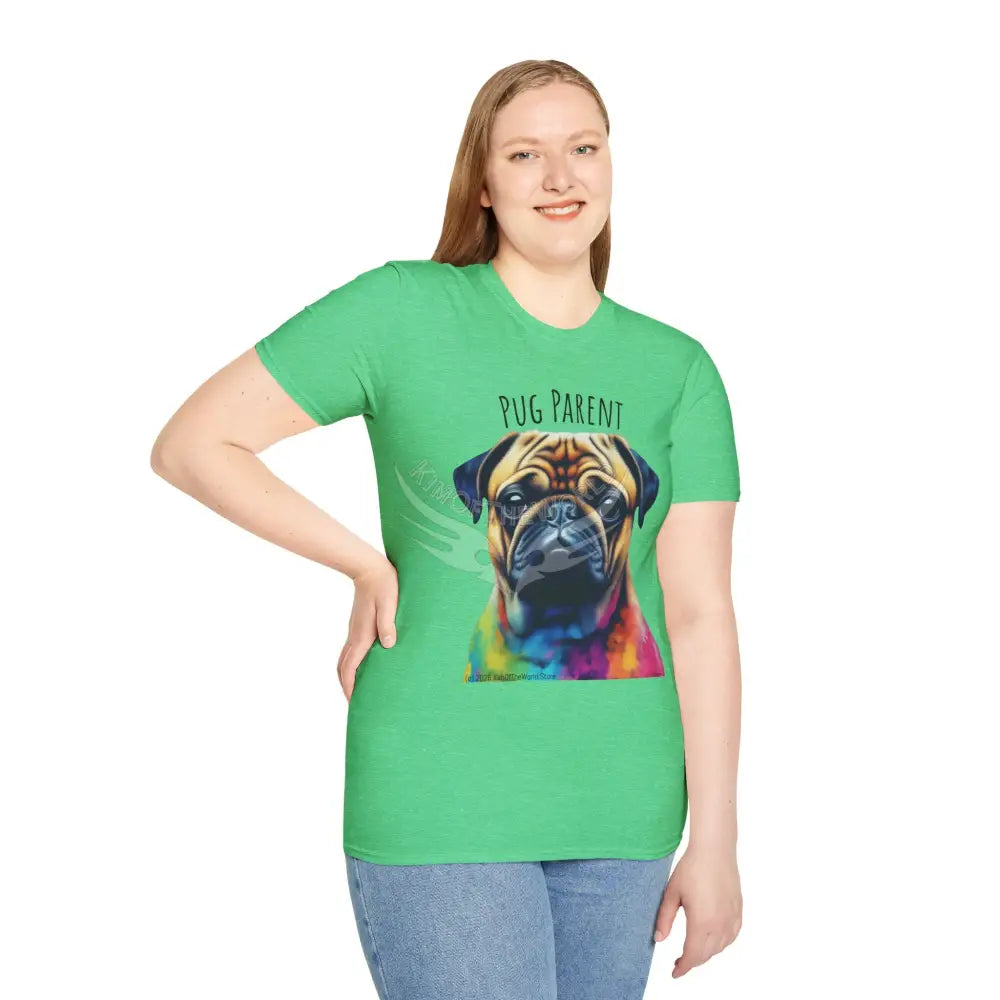 Pop Art ’Pug Parent’ Tee - Softstyle T-Shirt T-Shirt
