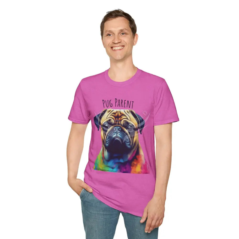 Pop Art ’Pug Parent’ Tee - Softstyle T-Shirt T-Shirt