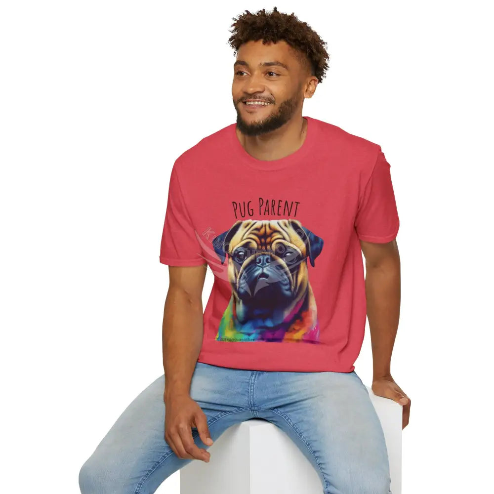Pop Art ’Pug Parent’ Tee - Softstyle T-Shirt T-Shirt