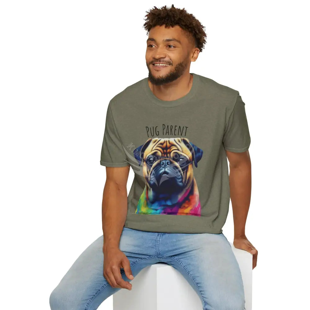 Pop Art ’Pug Parent’ Tee - Softstyle T-Shirt T-Shirt