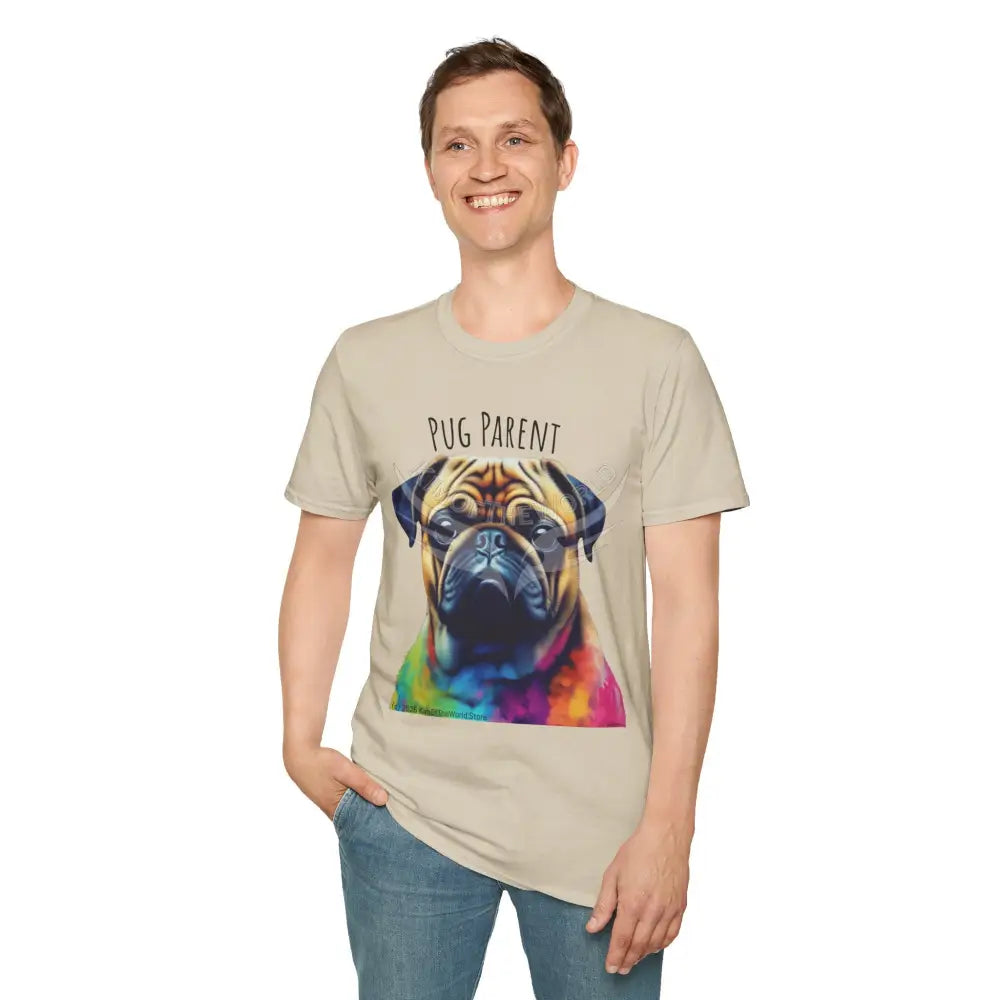 Pop Art ’Pug Parent’ Tee - Softstyle T-Shirt T-Shirt