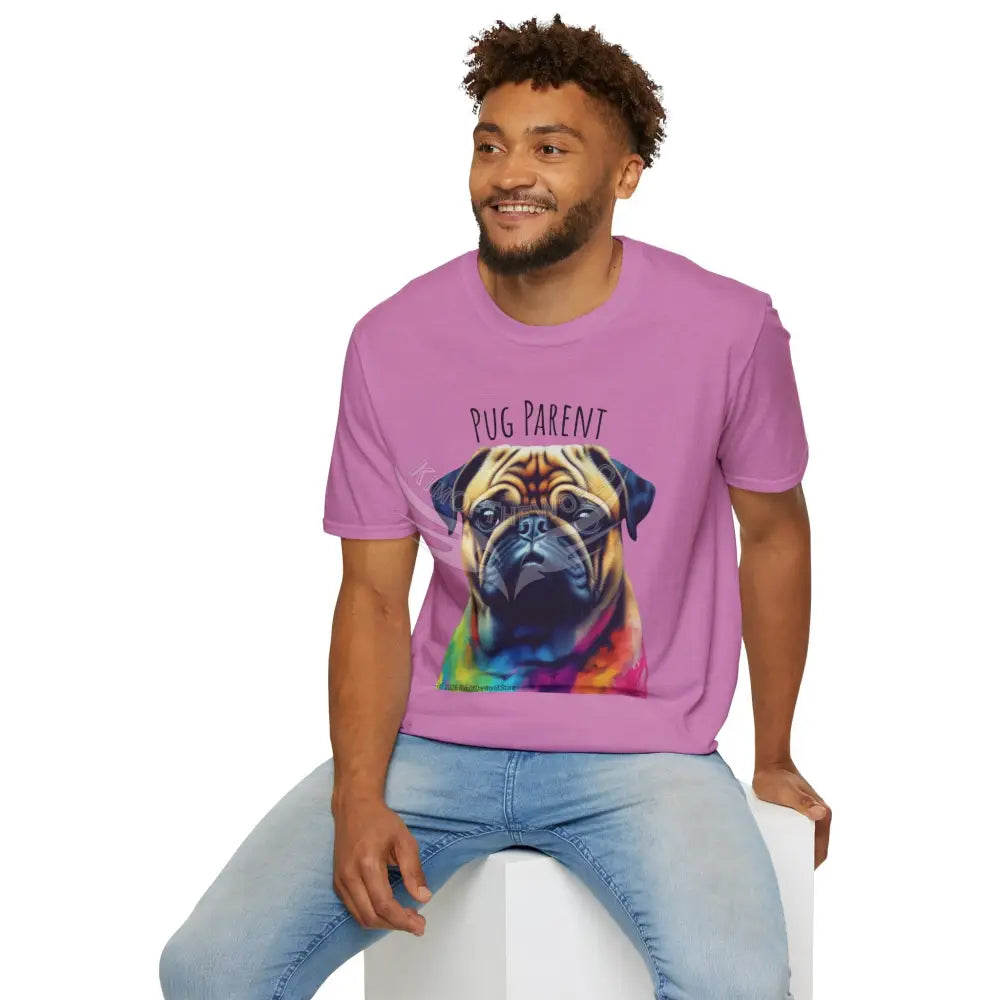 Pop Art ’Pug Parent’ Tee - Softstyle T-Shirt T-Shirt