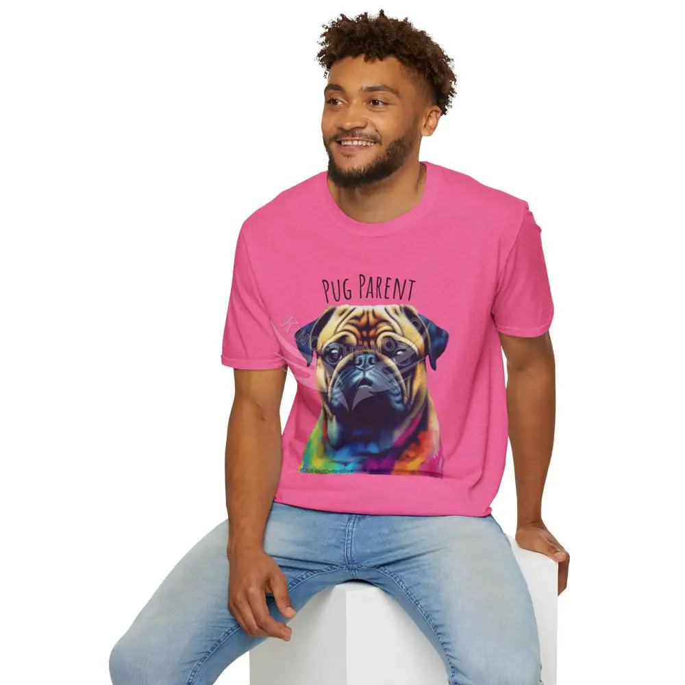 Pop Art ’Pug Parent’ Tee - Softstyle T-Shirt T-Shirt