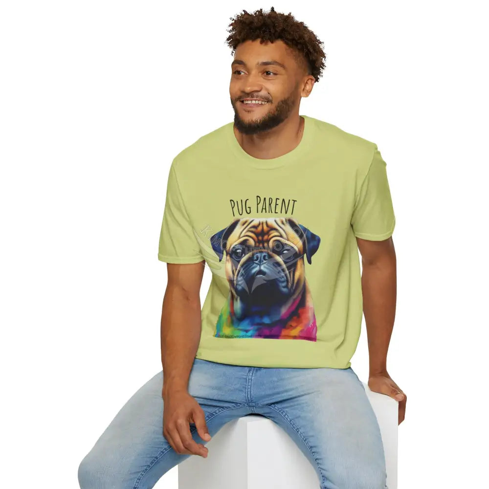 Pop Art ’Pug Parent’ Tee - Softstyle T-Shirt T-Shirt