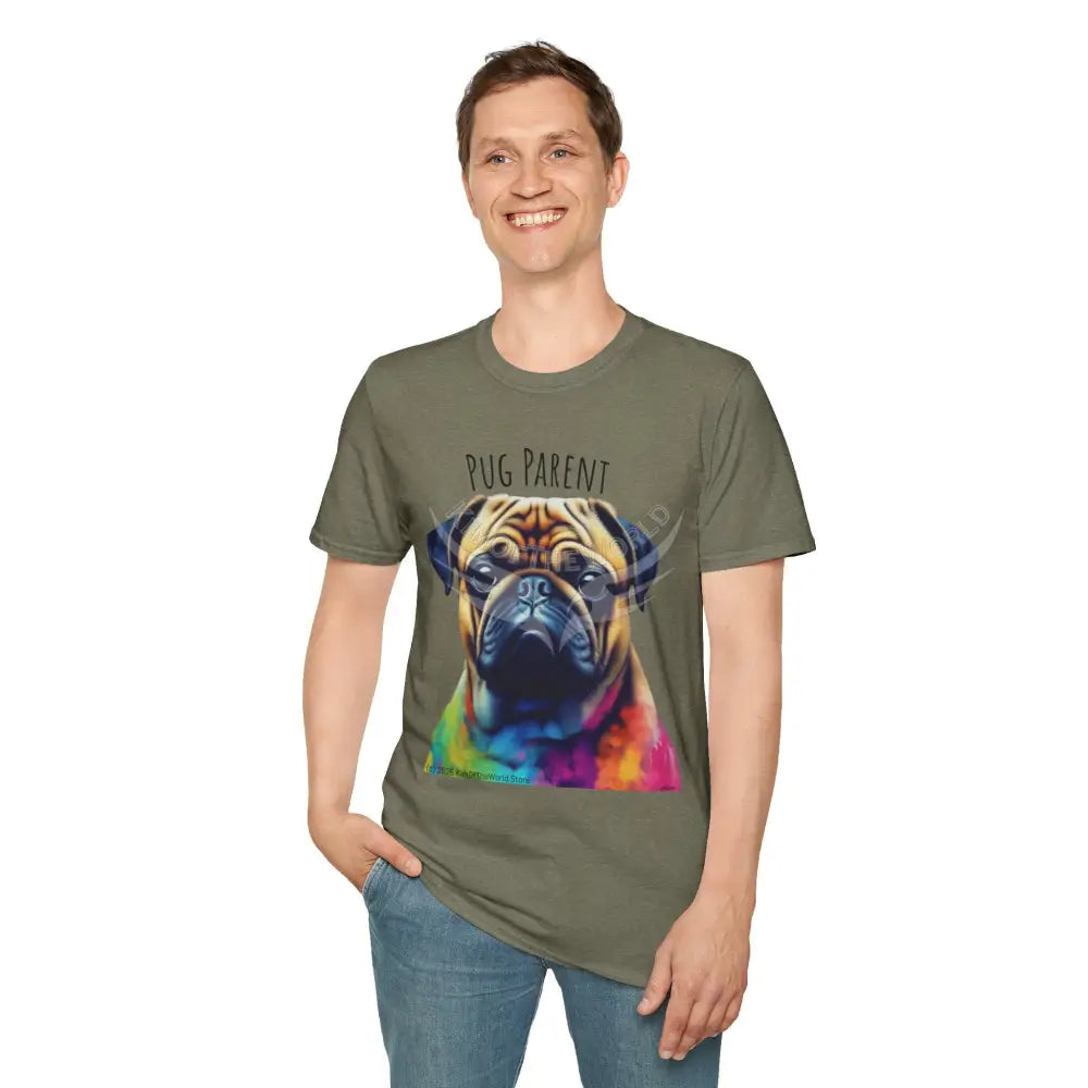 Pop Art ’Pug Parent’ Tee - Softstyle T-Shirt T-Shirt