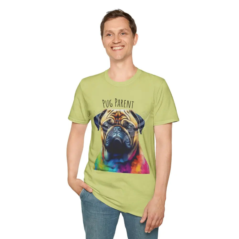 Pop Art ’Pug Parent’ Tee - Softstyle T-Shirt T-Shirt