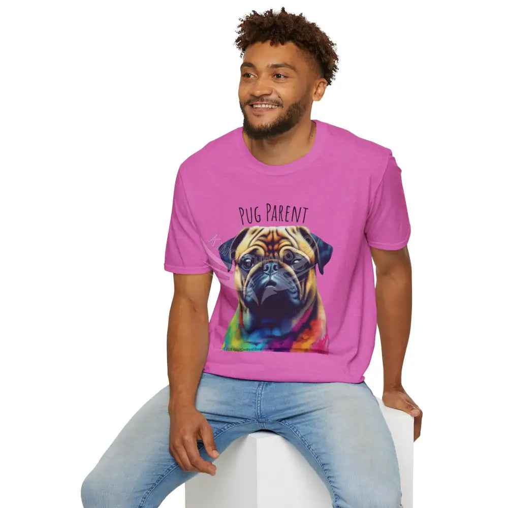 Pop Art ’Pug Parent’ Tee - Softstyle T-Shirt T-Shirt