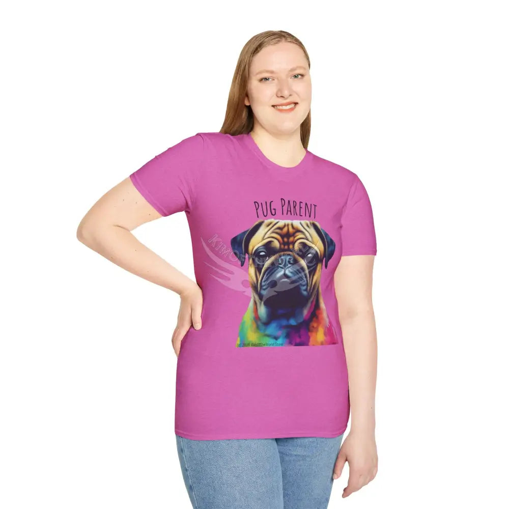 Pop Art ’Pug Parent’ Tee - Softstyle T-Shirt T-Shirt