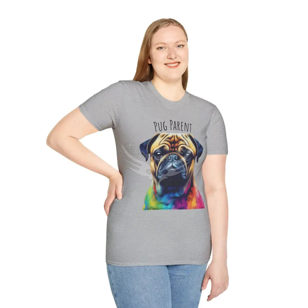 Pop Art ’Pug Parent’ Tee - Softstyle T-Shirt T-Shirt