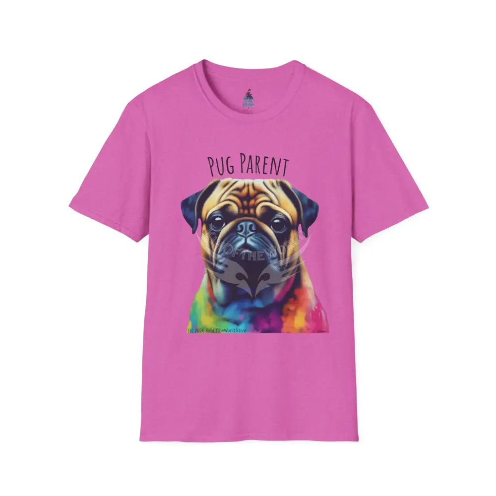 Pop Art ’Pug Parent’ Tee - Softstyle T-Shirt Heather Berry / S T-Shirt