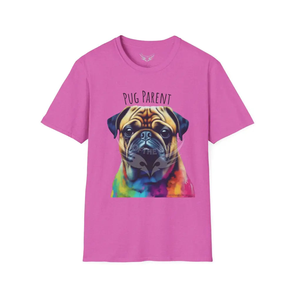 Pop Art ’Pug Parent’ Tee - Softstyle T-Shirt Heather Berry / S T-Shirt