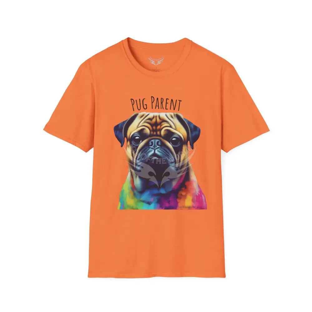 Pop Art ’Pug Parent’ Tee - Softstyle T-Shirt Heather Orange / S T-Shirt