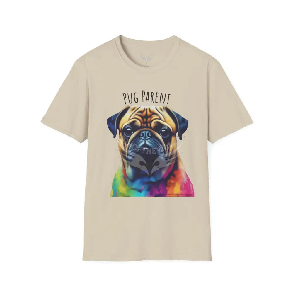 Pop Art ’Pug Parent’ Tee - Softstyle T-Shirt Sand / S T-Shirt