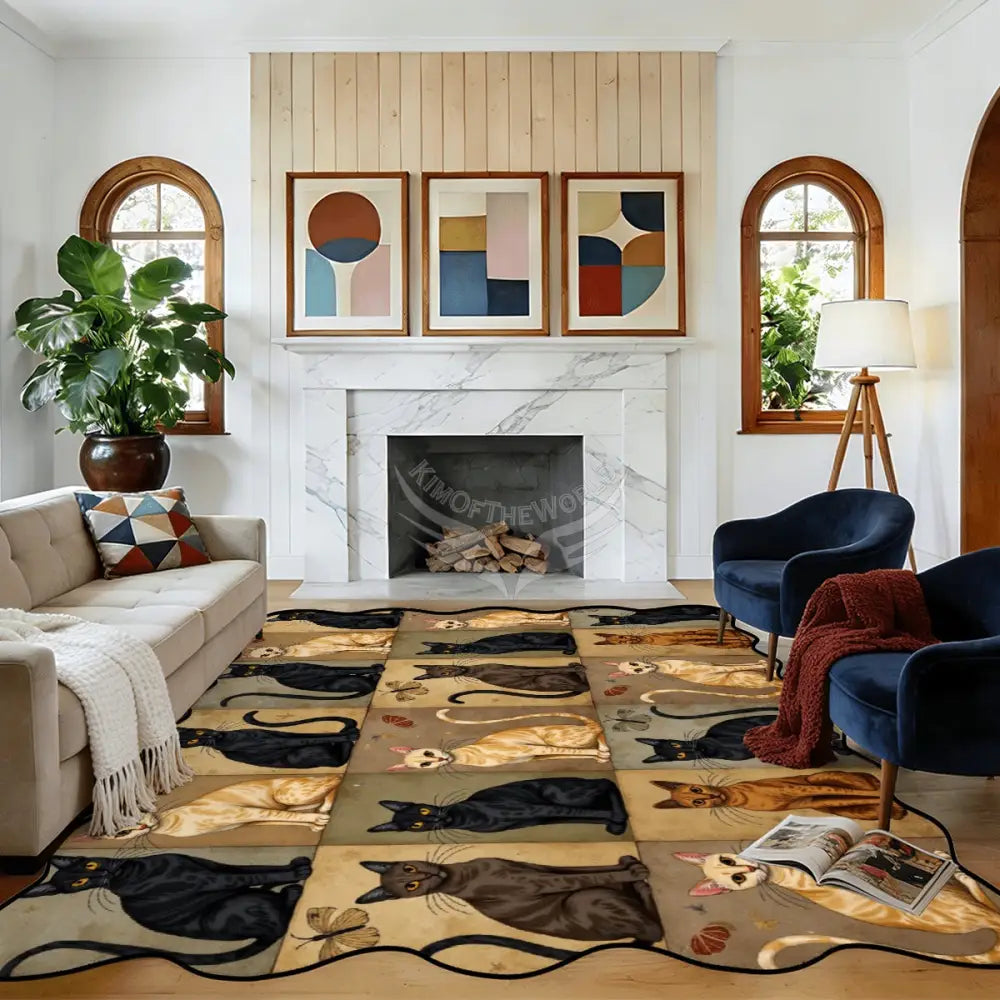 Scalloped Area Rug 120’’x96’’ 120’’x96’’ Rugs & Mats