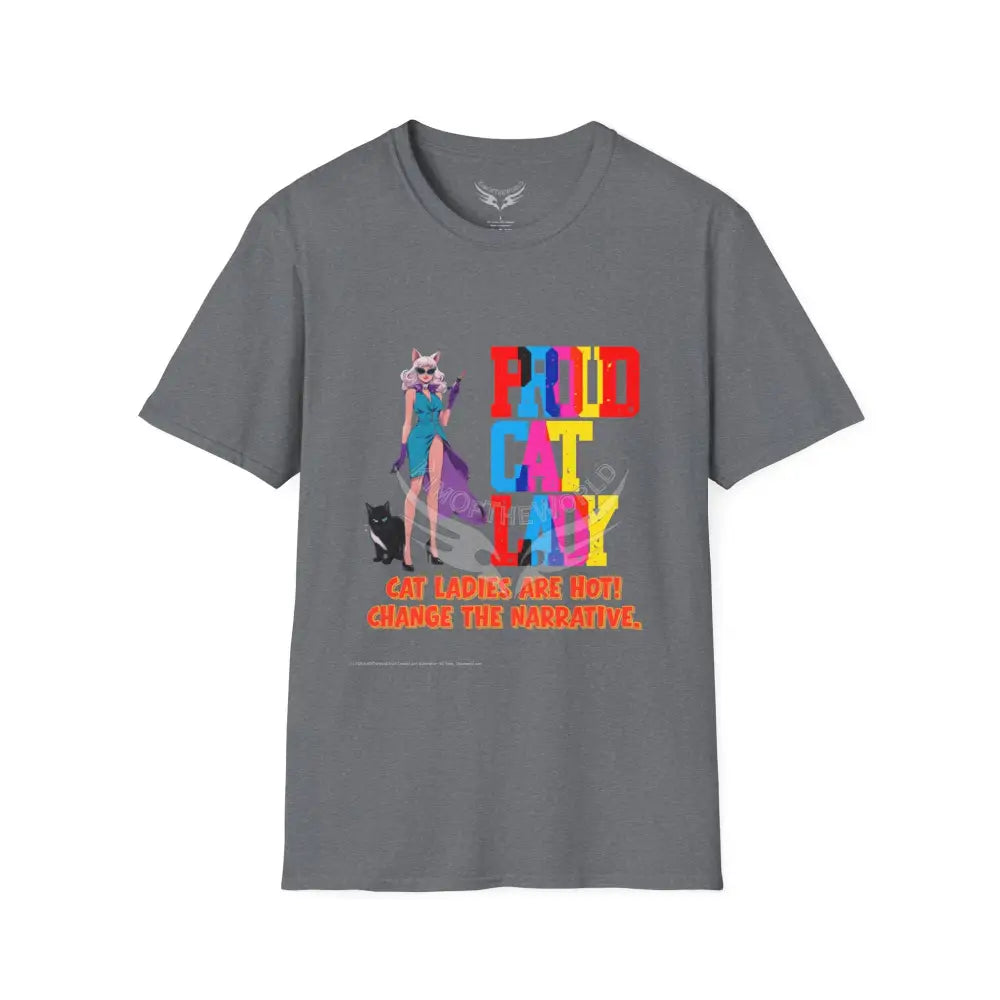 ’Proud Cat Lady’ Cat Lady Kitty Parent Tee - Softstyle T-Shirt Graphite Heather / S T-Shirt