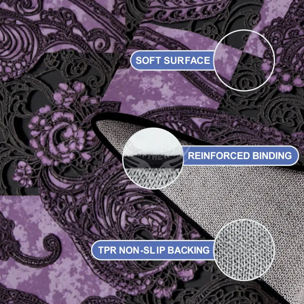 Purple and Black 3D Big Check 10 ft x 8 ft Large Area Rug Floor Carpet 120’’x96’’ Rugs & Mats