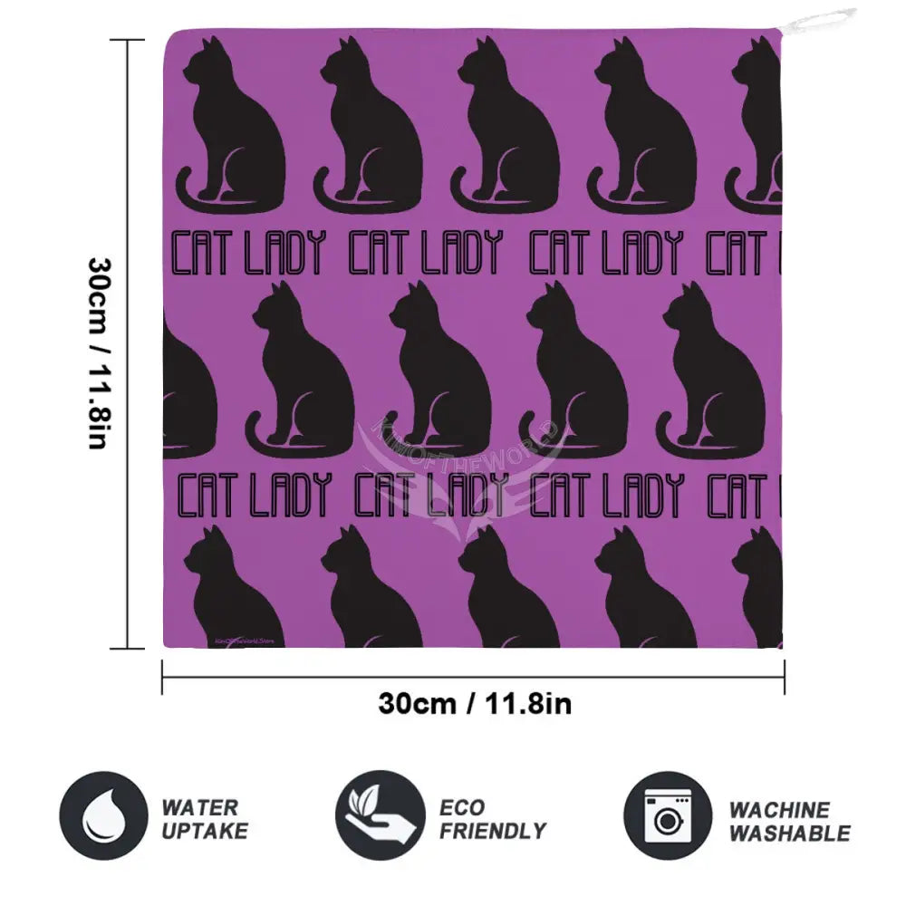 Purple and Black Hand Towel One Size Kitchen Decor