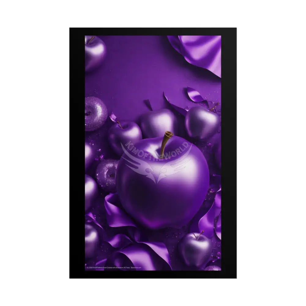 Purple Apple Fashion Advertising Art Rolled Poster — Deep Color-Coordinated Magazine Art 20″ x 30″ (Vertical) / Matte