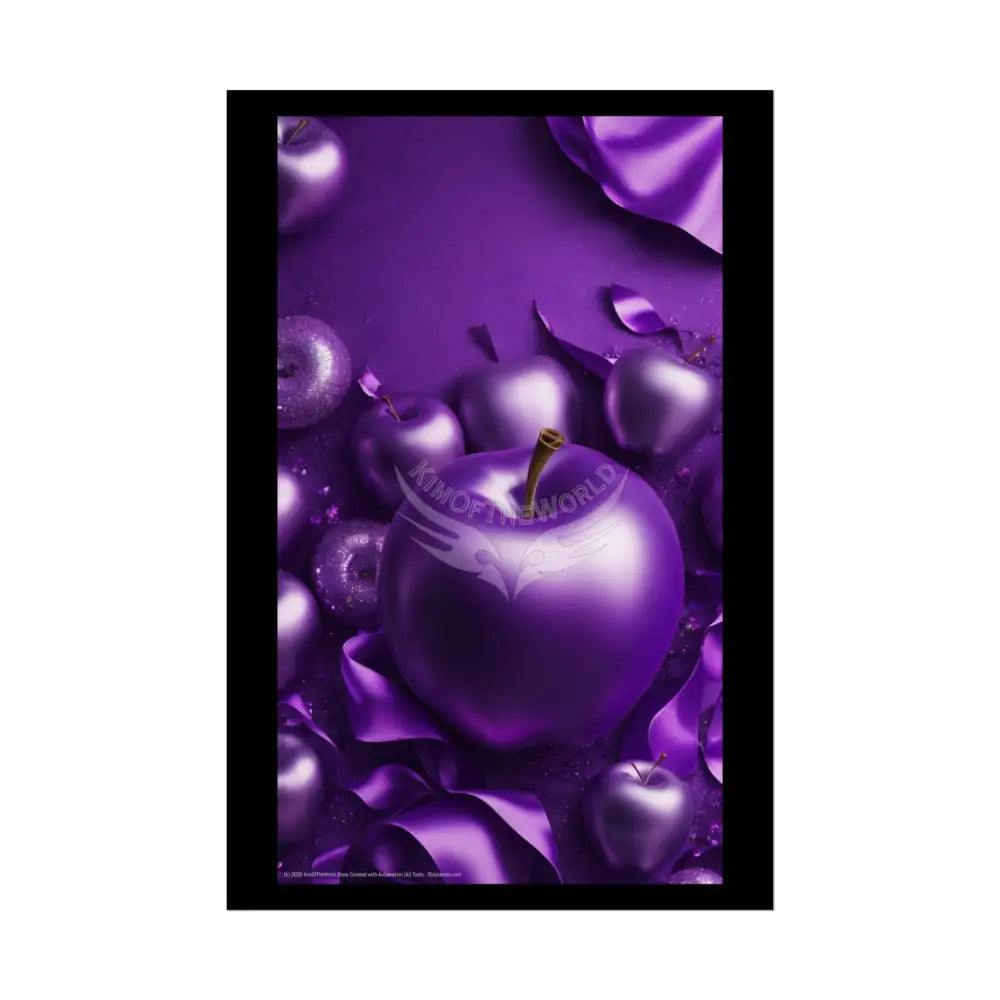 Purple Apple Fashion Advertising Art Rolled Poster — Deep Color-Coordinated Magazine Art 20″ x 30″ (Vertical) / Semi