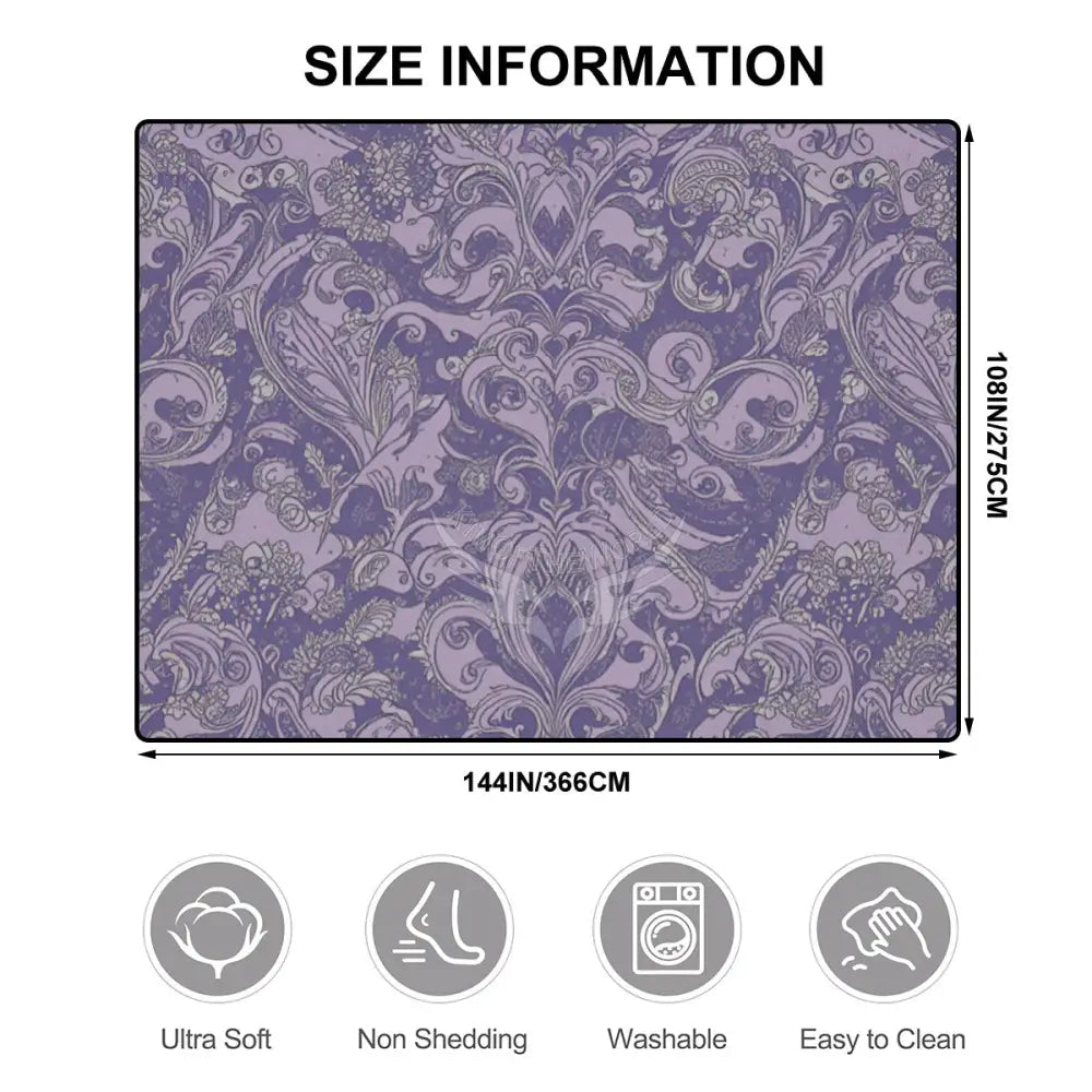 Purple Basic Tapestry Print Large Area Rug Floor Carpet - 12 ft x 10 ft - (Ratio 4:3) 144’’x108’’ Rugs & Mats