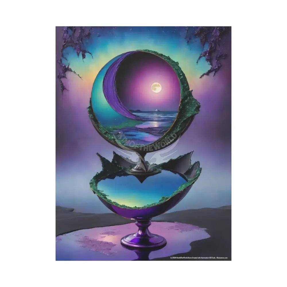 Purple & Blue Liquid Dimensions Matte Canvas Art (Stretched 1.25’’) 36’’ x 48’’ (Vertical) / 1.25’’ Canvas