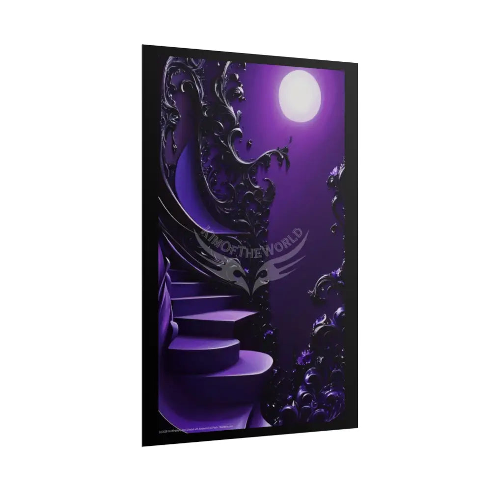 Purple Fashion Advertising Rolled Poster — Deep Color-Coordinated Magazine Art Poster