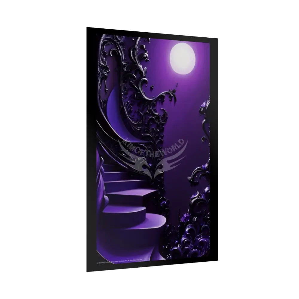 Purple Fashion Advertising Rolled Poster — Deep Color-Coordinated Magazine Art Poster