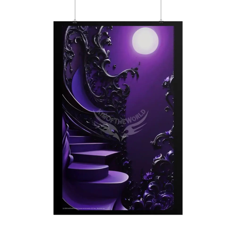 Purple Fashion Advertising Rolled Poster — Deep Color-Coordinated Magazine Art Poster