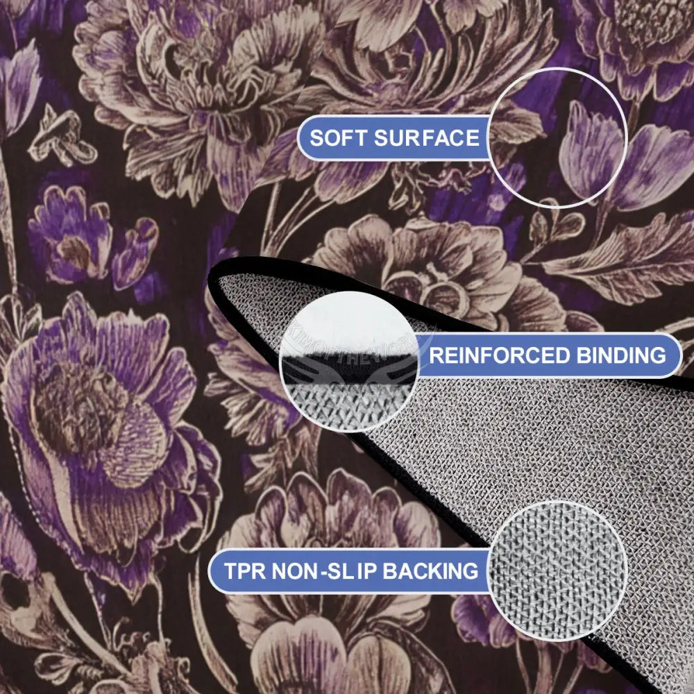 Purple Inverted Floral Tapestry Print - Large Area Rug Floor Carpet - 12ft x 10ft - (Ratio 4:3) 144’’x108’’ Rugs & Mats