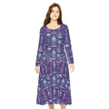 Purple Lavender 3D Goblets & Candlestick Print Dress – Women’s Long Sleeve AOP L All Over Prints