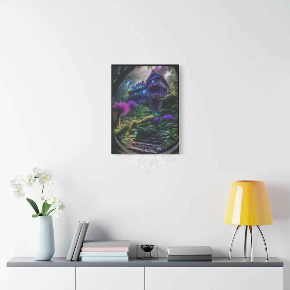 Purple Rainforest House Canvas Wall Art — Matte Stretched 1.25’’ 18″ x 24″ (Vertical) / 1.25’’ Canvas