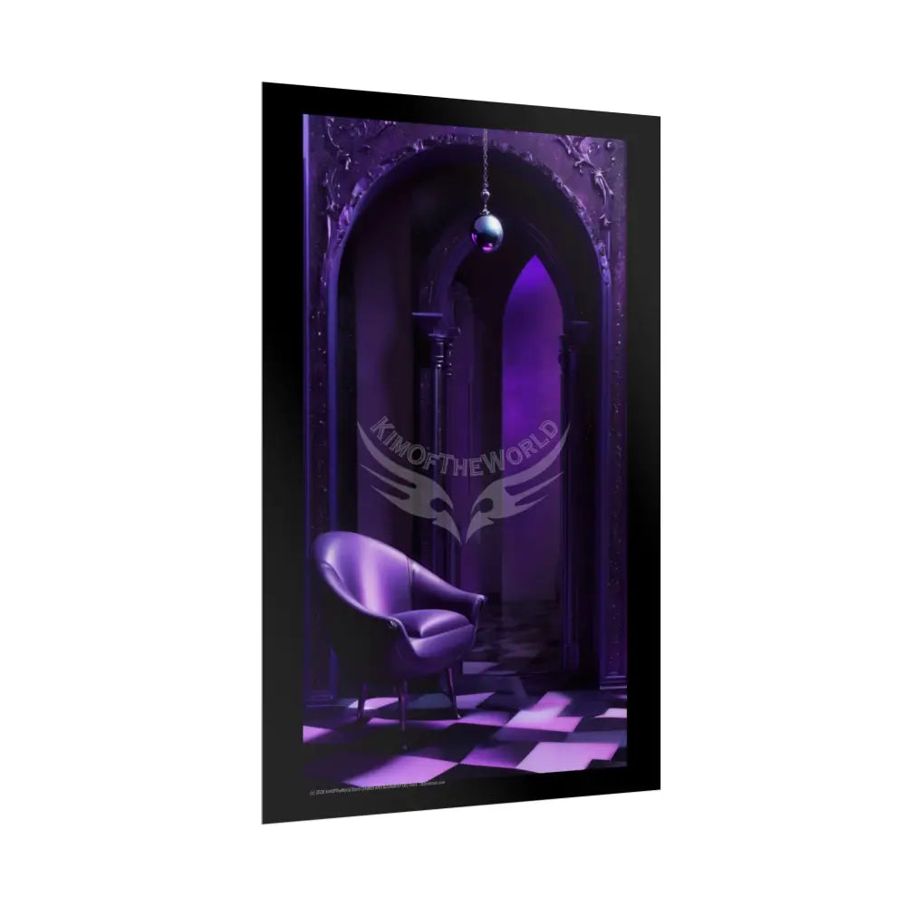Purple Room Ambiance Rolled Poster — Deep Color-Coordinated Magazine Art Poster