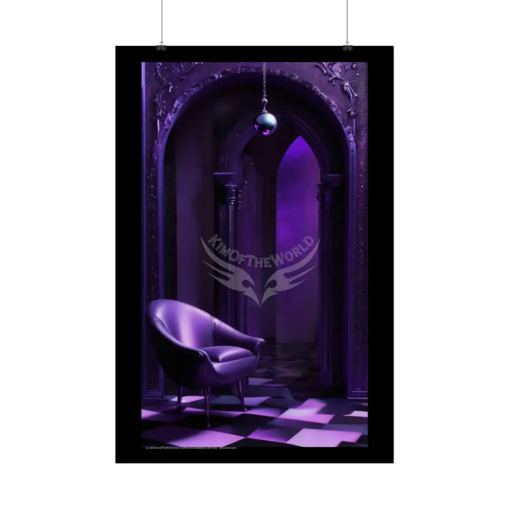 Purple Room Ambiance Rolled Poster — Deep Color-Coordinated Magazine Art Poster