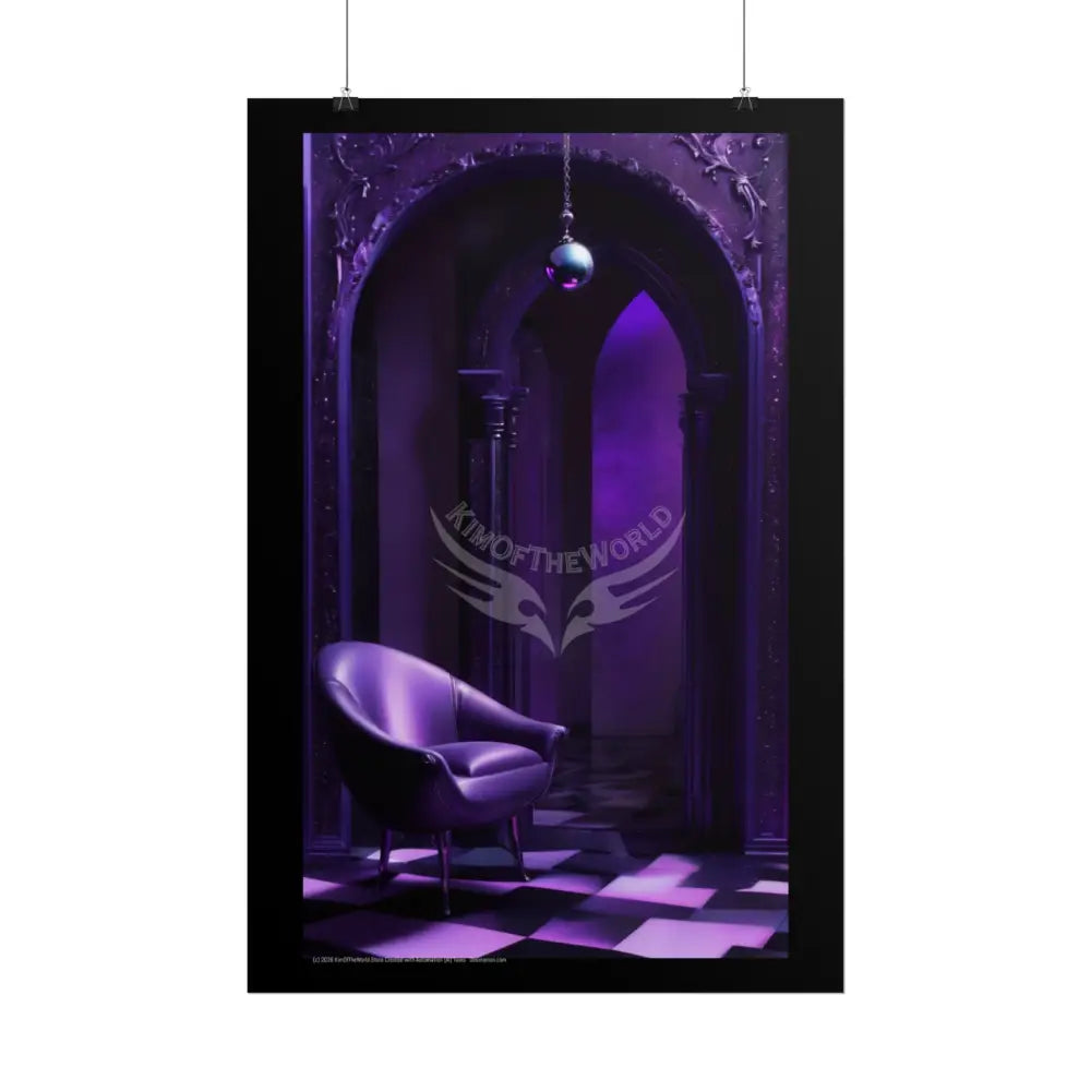 Purple Room Ambiance Rolled Poster — Deep Color-Coordinated Magazine Art Poster