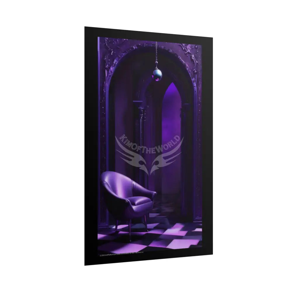 Purple Room Ambiance Rolled Poster — Deep Color-Coordinated Magazine Art Poster