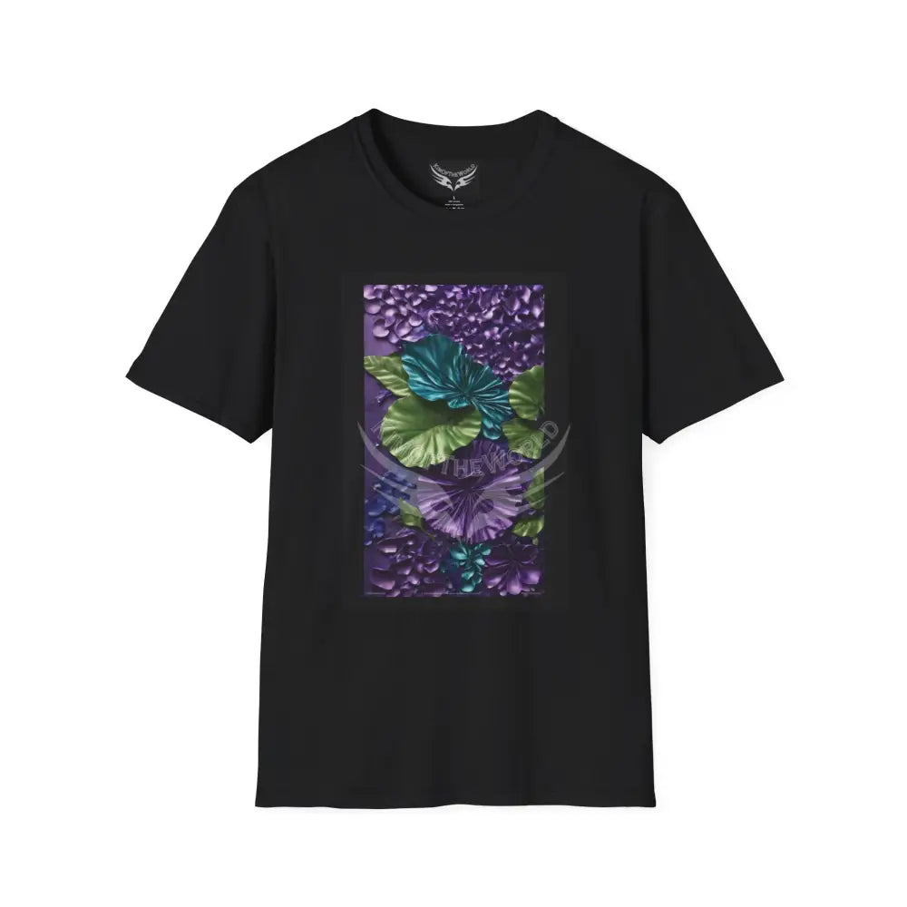 Purple Satin Flora - Softstyle T-Shirt Black / XS T-Shirt