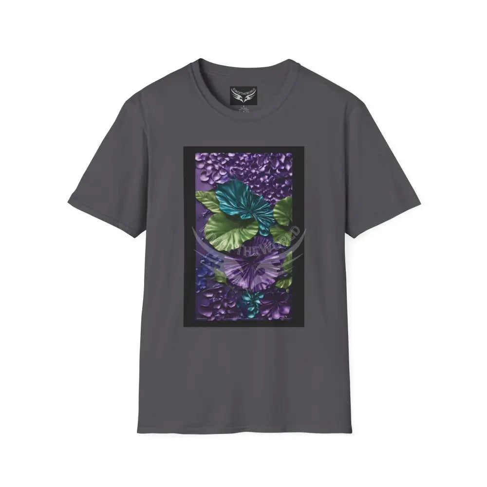 Purple Satin Flora - Softstyle T-Shirt Charcoal / XS T-Shirt
