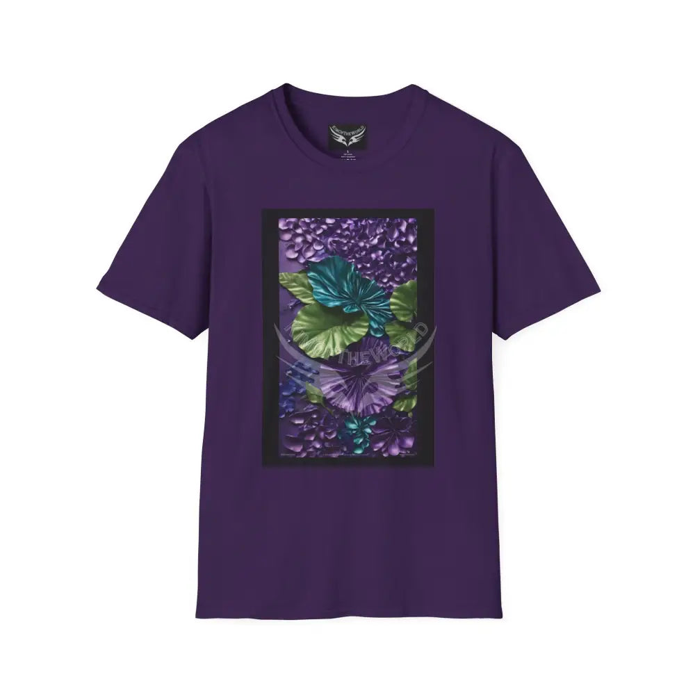 Purple Satin Flora - Softstyle T-Shirt Purple / S T-Shirt