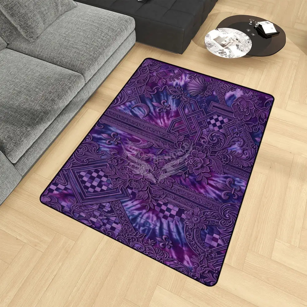 Purple Tie Dye 3D Design Area Rug Floor Carpet 8x5.3 - 96’’x64’’ - Rugs & Mats
