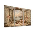 Quaint Window with View 3 Panels Sound Absorbing Wall Art 24’’x48’’x3 pcs Acoustic Panels