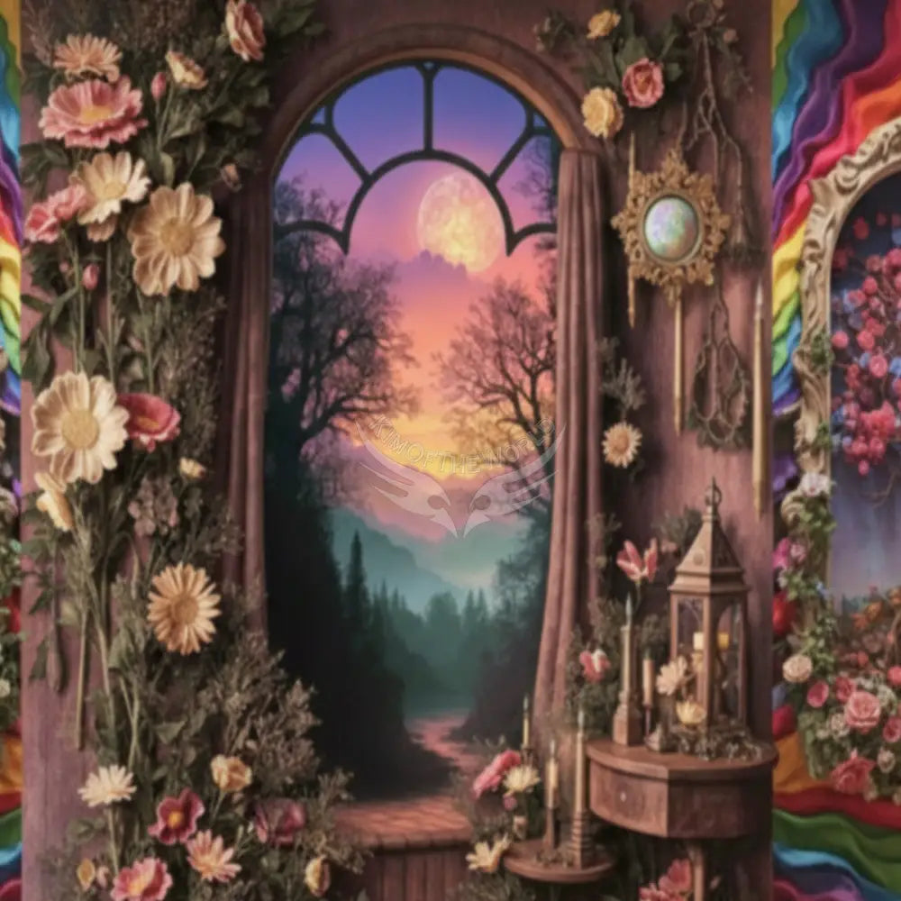 Rainbow Ribbon 3D Floral Wall Unpasted Mural Wallpaper 144’’x100’’ - 144’’x100’’ - Wall Coverings