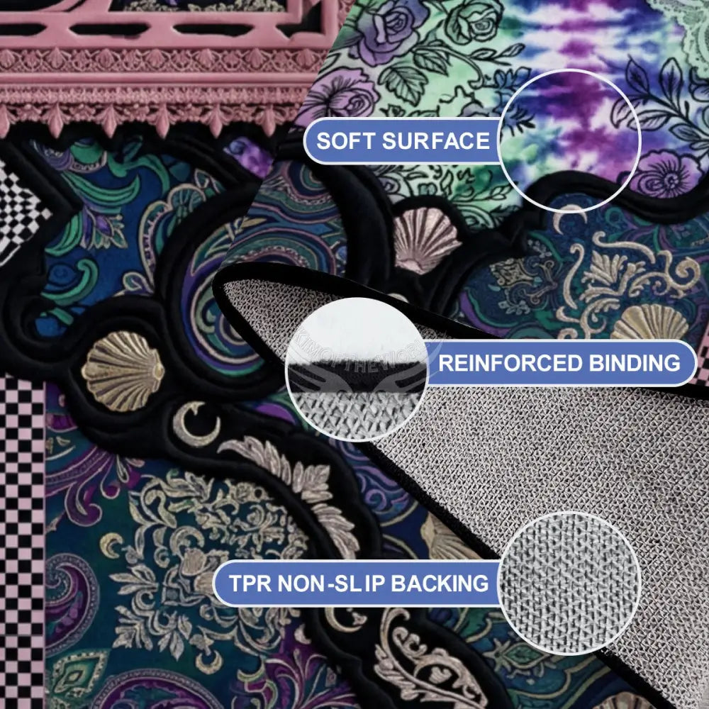 Random Print and Patchwork Multi Pattern Large Area Rug Floor Carpet 10 ft x 8 ft 120’’x96’’ Rugs & Mats
