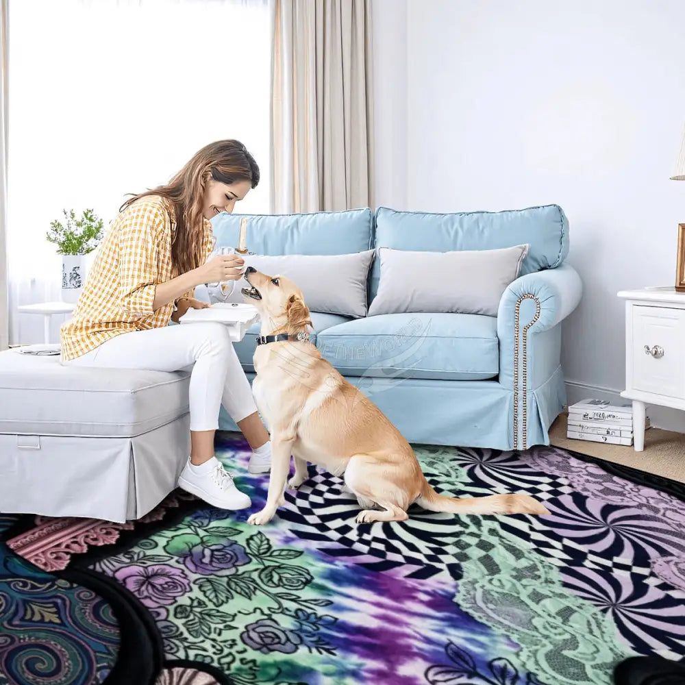 Random Print and Patchwork Multi Pattern Large Area Rug Floor Carpet 10 ft x 8 ft 120’’x96’’ Rugs & Mats