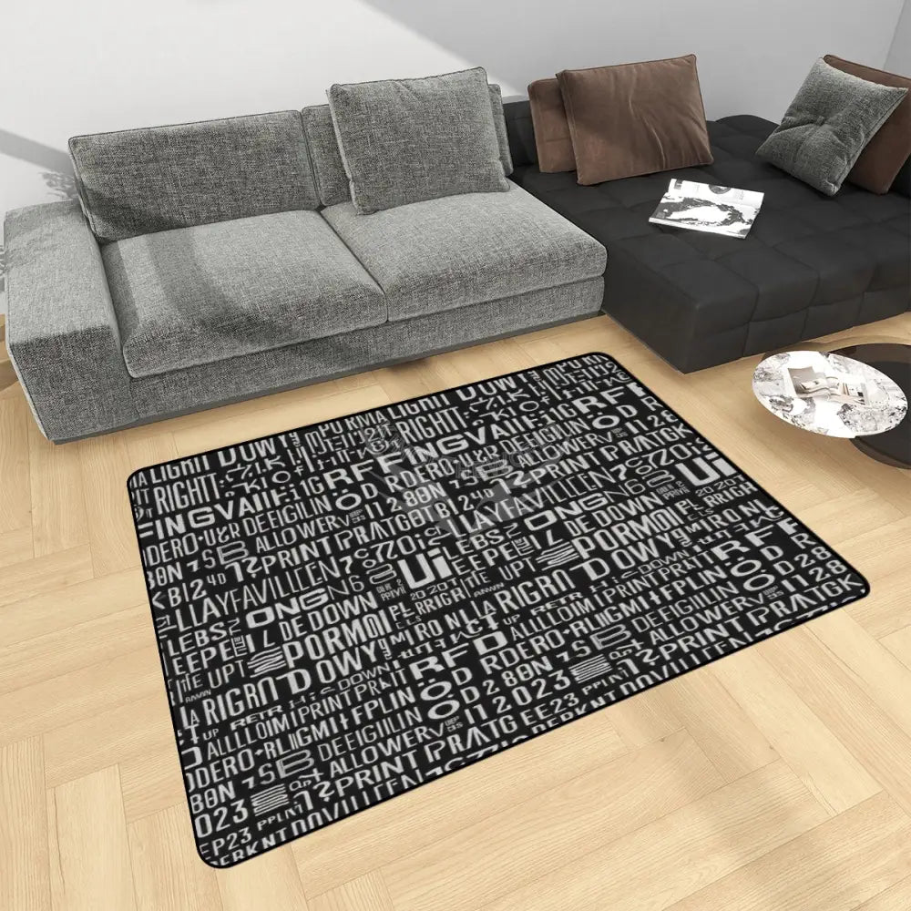 Random Text Print Gothic Area Rug Floor Carpet 8x5.3 - 96’’x64’’ - Rugs & Mats